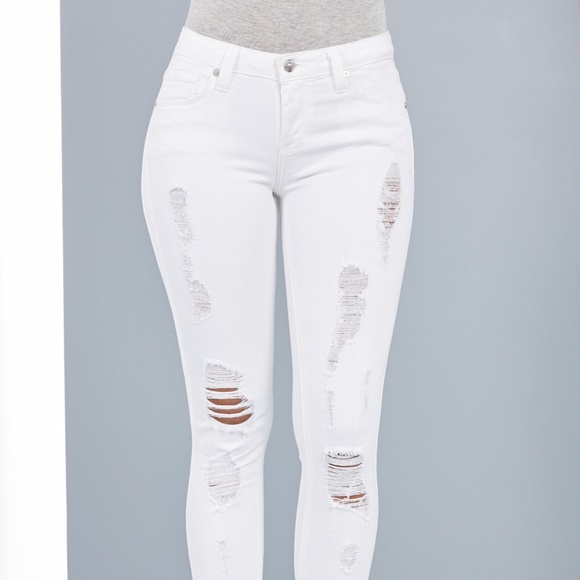 black and white ripped jeans